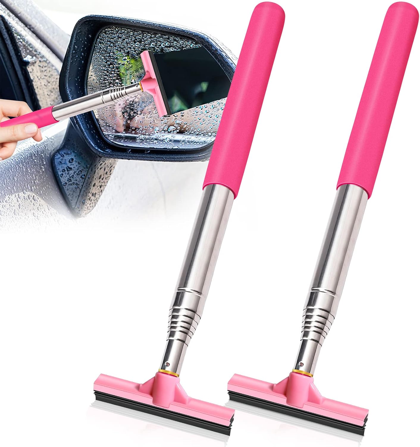2 PCS Car Side Mirror Squeegee Car Mirror Squeegee Portable