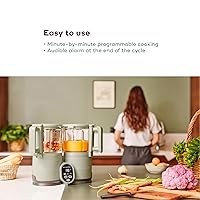 Vista 3 de Babymoov Duo Meal Glass Baby Food Maker, Celadon Green – 4-in-1 Steamer, Blender, Defroster, and Heater with Programmable Timer, Large Capacity