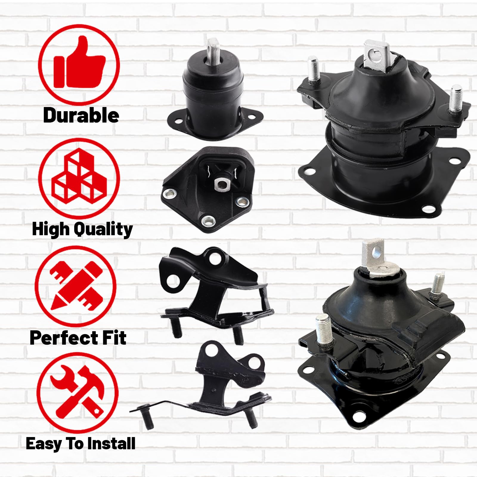 Engine Motor Mount Set of 3PCs Fits 2003-2007 Honda Accord 2.4L 65025
