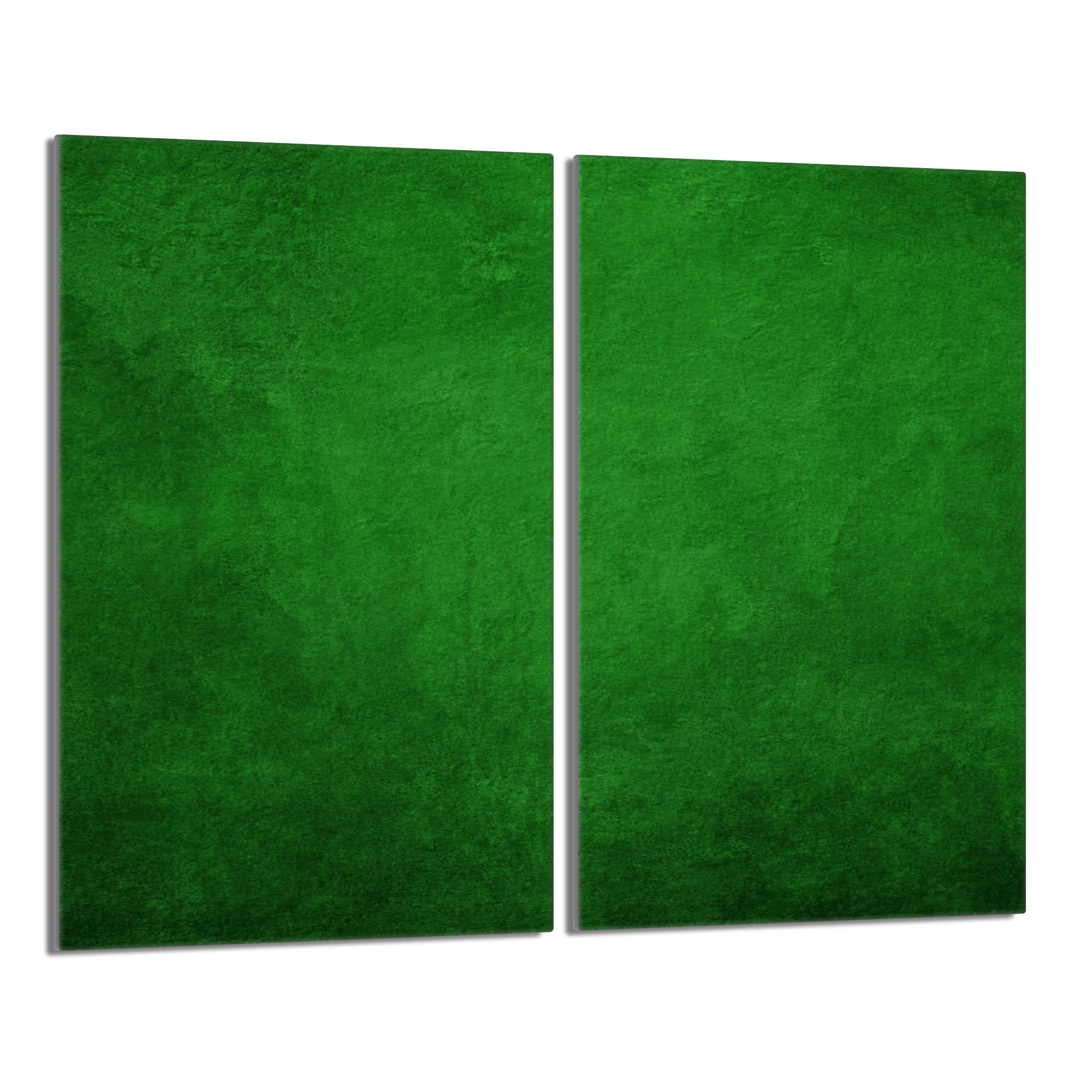 Tabla de cortar decorativa de cristal templado y cubre vitro, Placa protectora de vitrocerámica 30 x 52 cm 2 piezas, para inducción, protección contra salpicaduras, decoración, VERDE