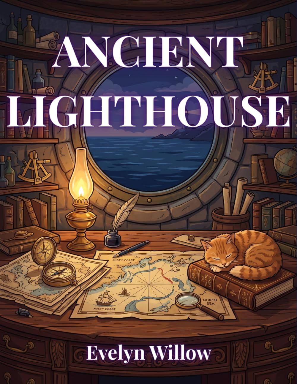 Ancient Lighthouse: A Mindfulness Coloring Book of Maritime Mystique & Nautical Maps (The Vintage Ocean Sanctuary Series)