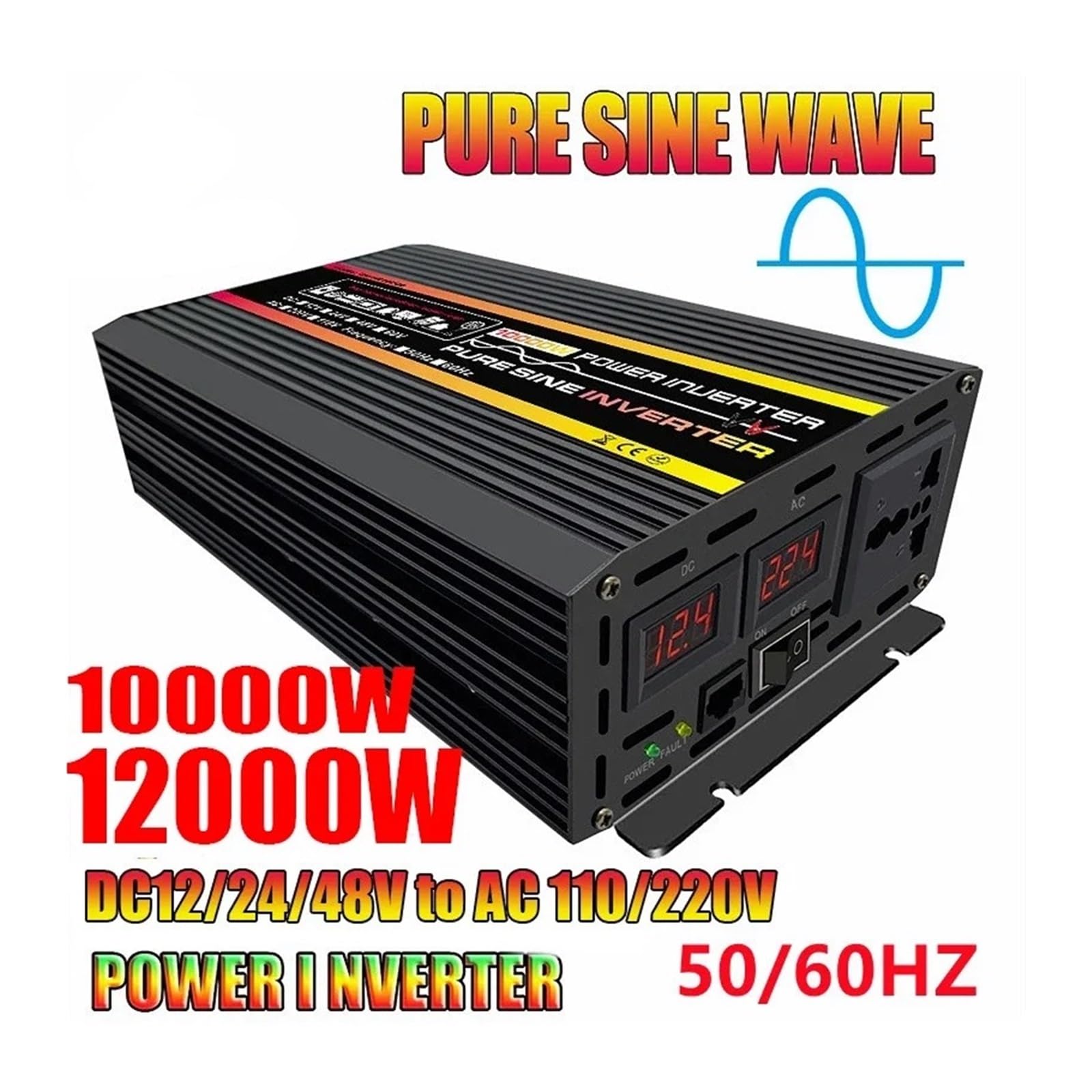 Power Inverter Inverter Potenza 12000W E 10000W Inverter Solare Pe A Onda Sinusoidale Pura Trasformatore Tensione DC12/24/48/60V A AC 220V(24V,110V 60HZ,10KW)