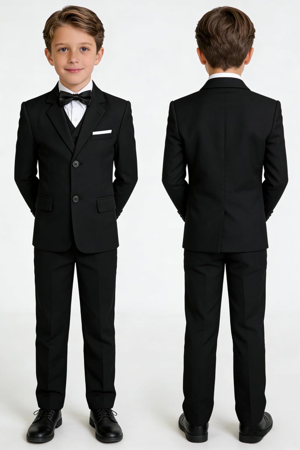 Boys Suit Set Formal Dress Shirt with Bowtie Vest Pants Toddler Boy Tuxedo Suits - Image 3