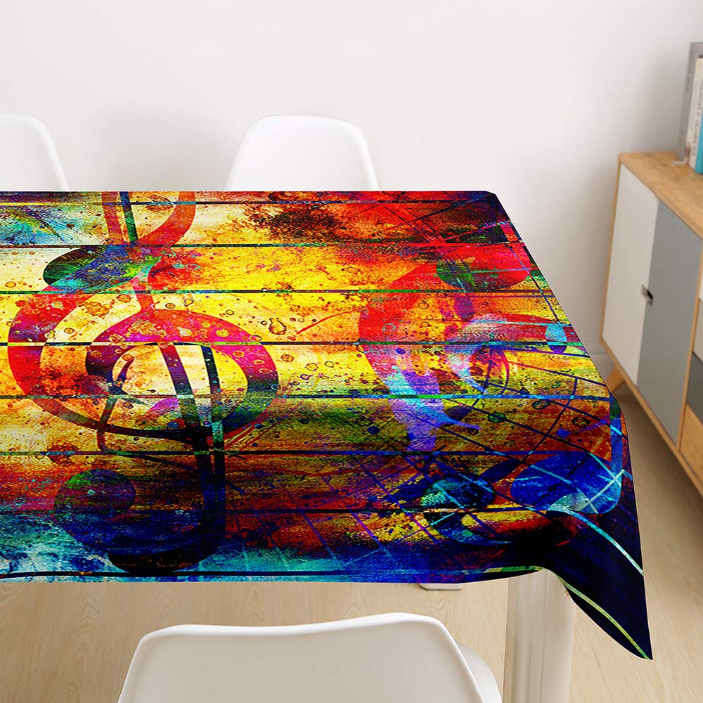 Nappe rectangulaire motif note de musique graffiti pour masquer et protéger votre table