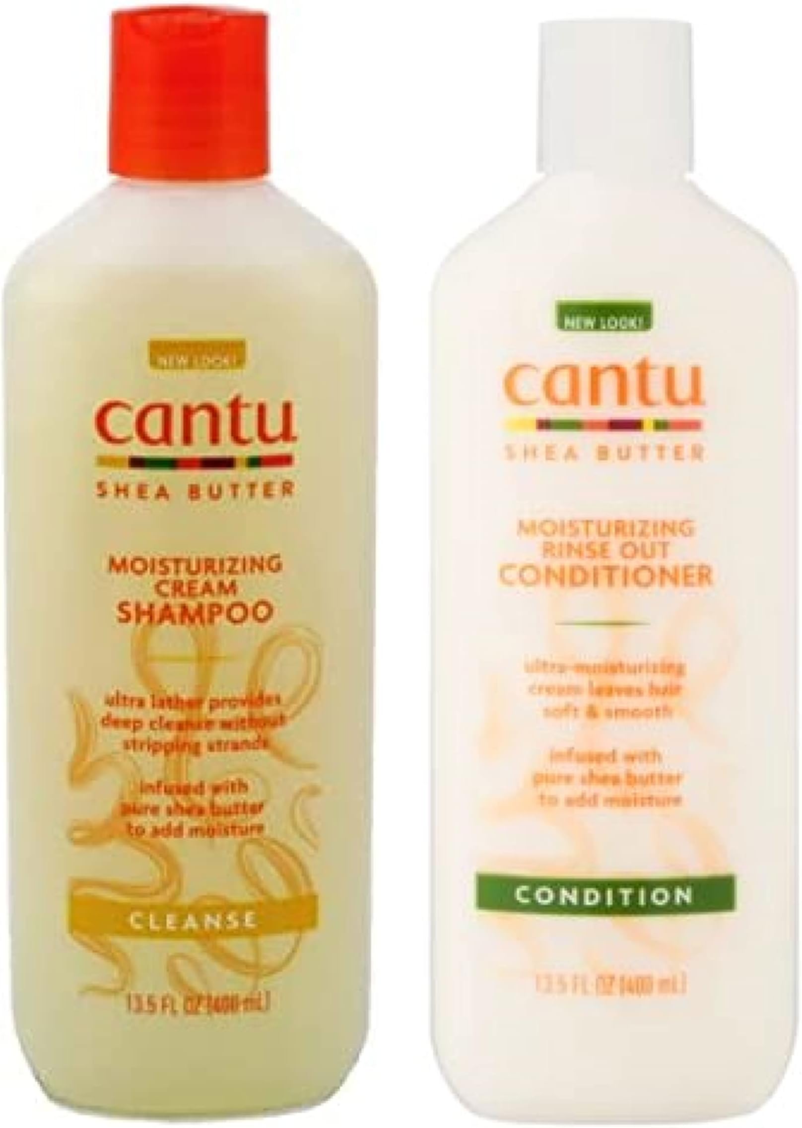 Cantu Moisturizing Cream Shampoo 13.5 oz & Moisturizing Rinse Out Conditioner 13.5 oz