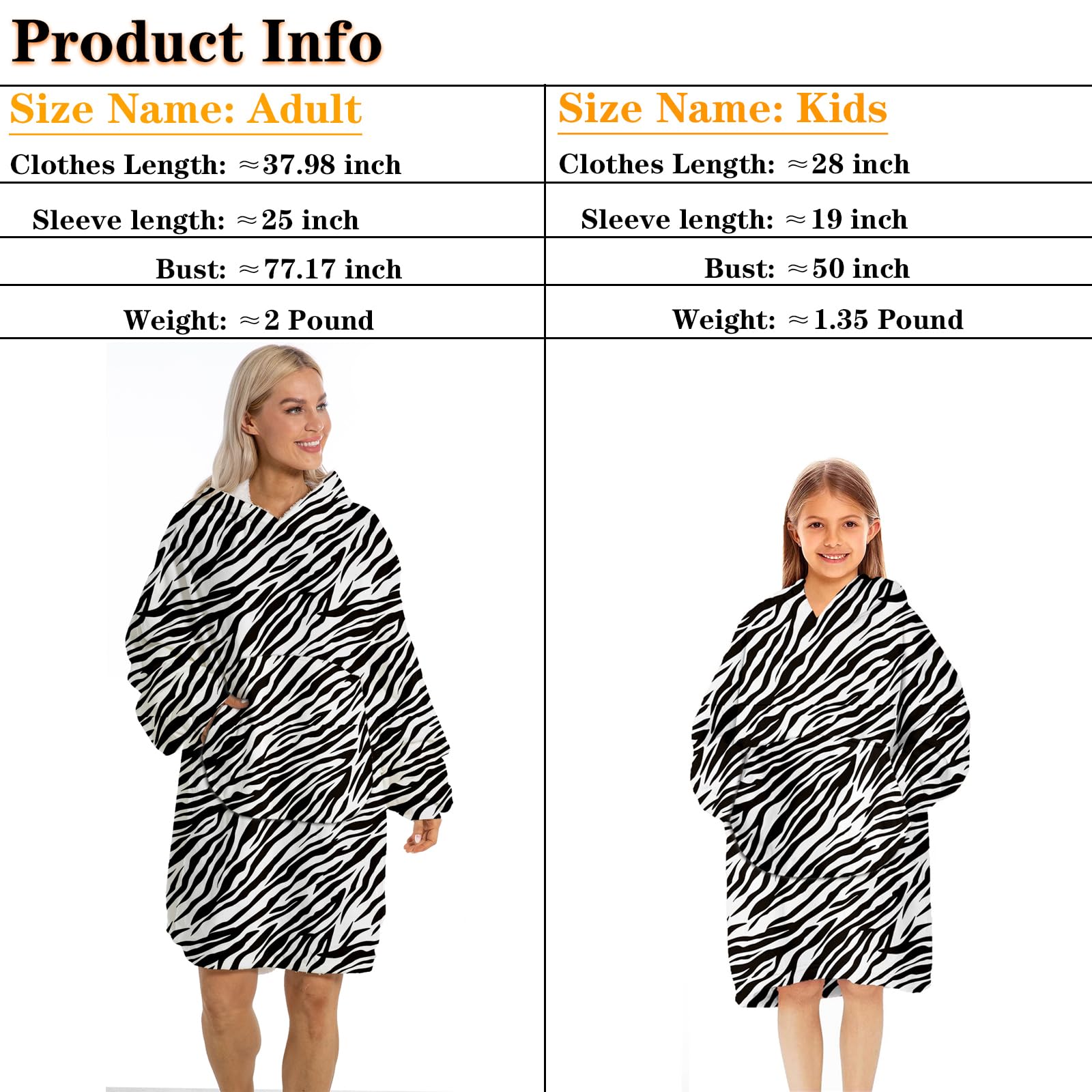 Darrenvan Wearable Blanket Hoodie Adult Kids Christmas Oversized Hooded Blanket Soft Comfortable