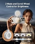 TELESIN C03 Magnetic Phone Selfie Light Compatible avec iPhone Mag-Safe CRI97 360° LED La lumière de remplissage de bague de Selfie avec miroir pour les selfies/photographie/TikTok/Zoom Appels/Conférence vidéo (Blanc)