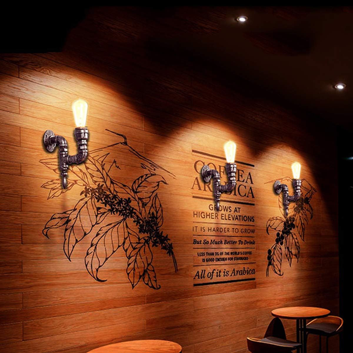 WXKAGF Fajka wodna Steam Punk Kinkiet Rustykalna metalowa lampa wisząca Oprawa oświetleniowa Lampa wodna Oświetlenie Vintage Industrial Retro Nostalgia Industrial Cafe Bar Kinkiet świetlny bez żarówki