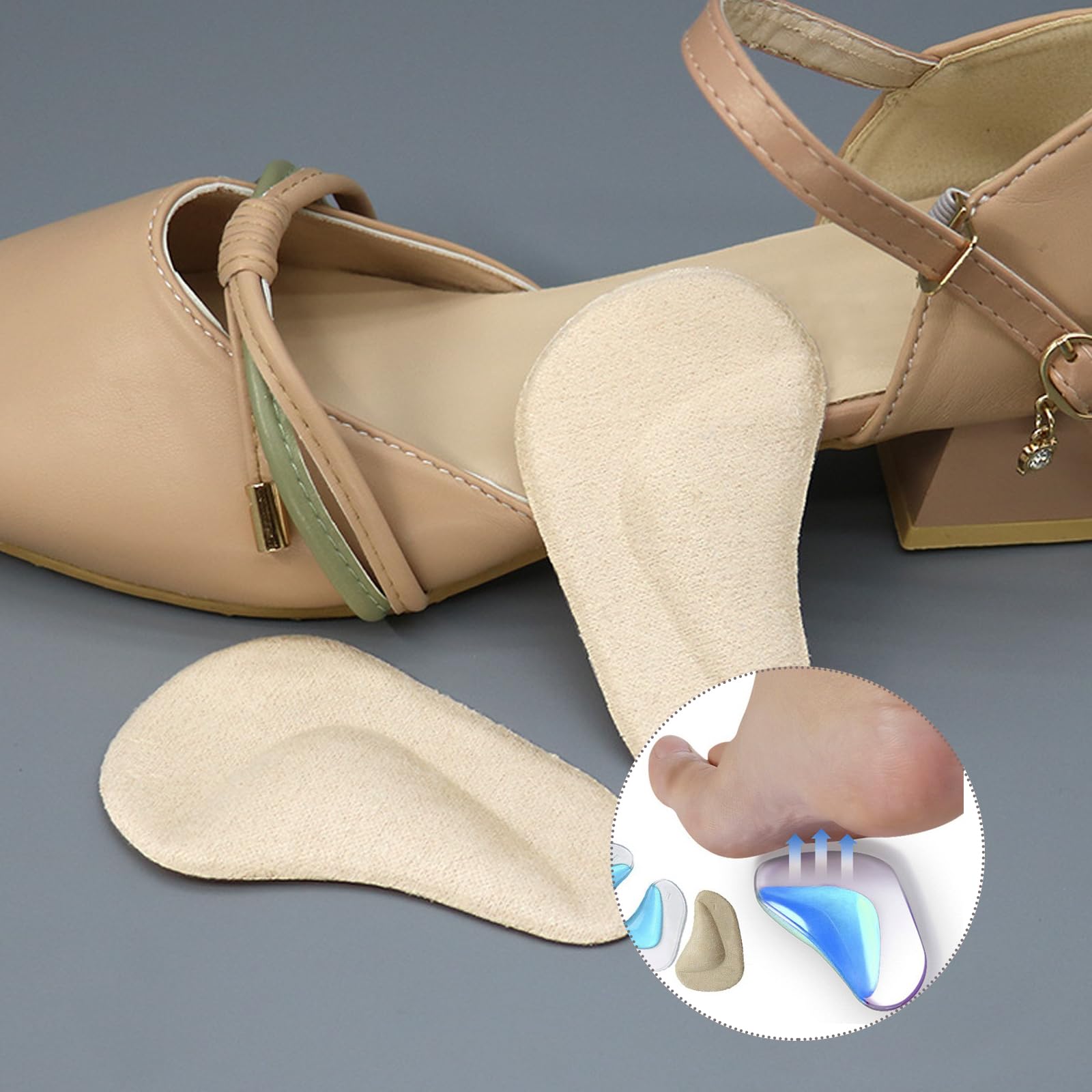 Plantillas ortopédicas de gel soporte arco para fascitis plantar - 3 pares
