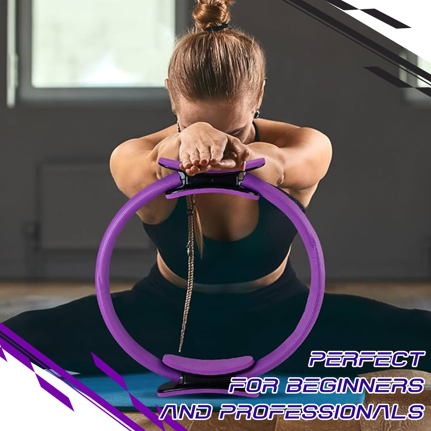 Pilates Ring Set, Pilates Rings Kit Für Frauen, Yoga Widerstandsring, Yoga Fitness Ring, Yoga Fitness Magic Circle, Yoga Ring Mit Doppelgriff, für Beine Arme und Oberschenkel Gewichtsverlust
