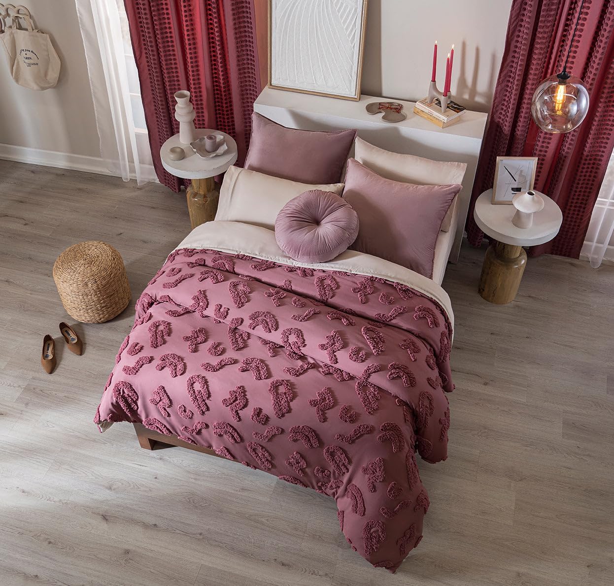 Radiant Mauve Elegance Twin Size Duvet Cover