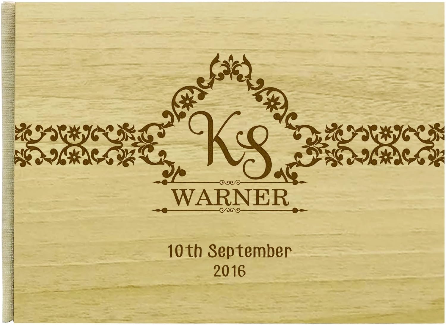 Wood Wooden Engraved Bride & Groom Advice Book Personalized Rustic Wedding Guest Book - 50 Pages