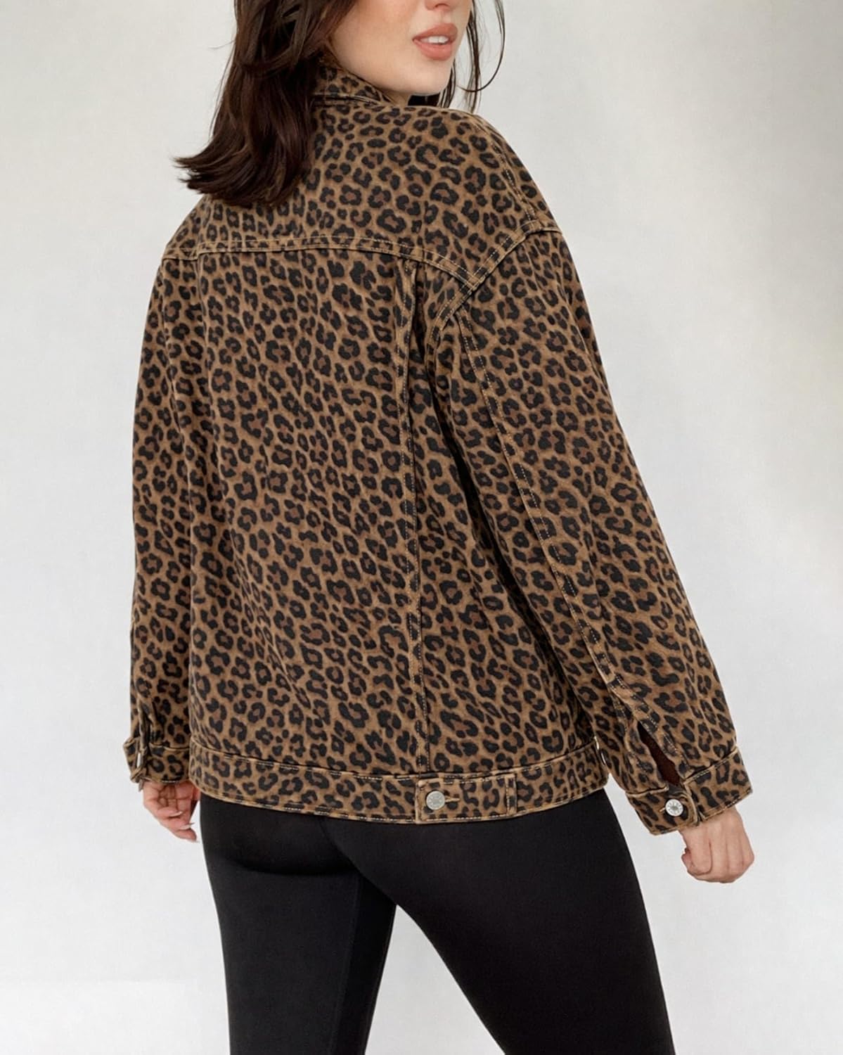 Kedera Women's Oversized Jean Jacket Long Blue Denim Jacket Long Sleeve Button Down Trucker Jacket Shacket Fall Coats - Image 3