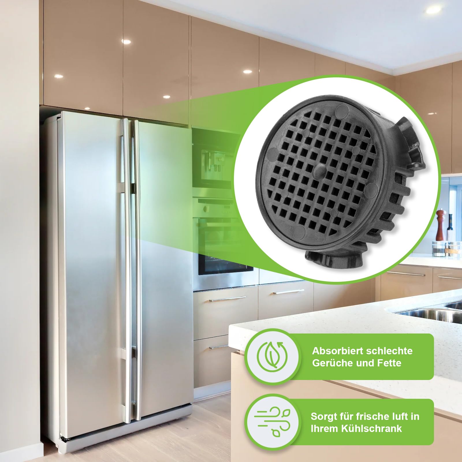 4x Aktivkohlefilter für Liеbherr Fresh Air Filter 9096342 9881116, für Miele Kühlschrank10806820, Ø 45 mm Carbon Filter Rund