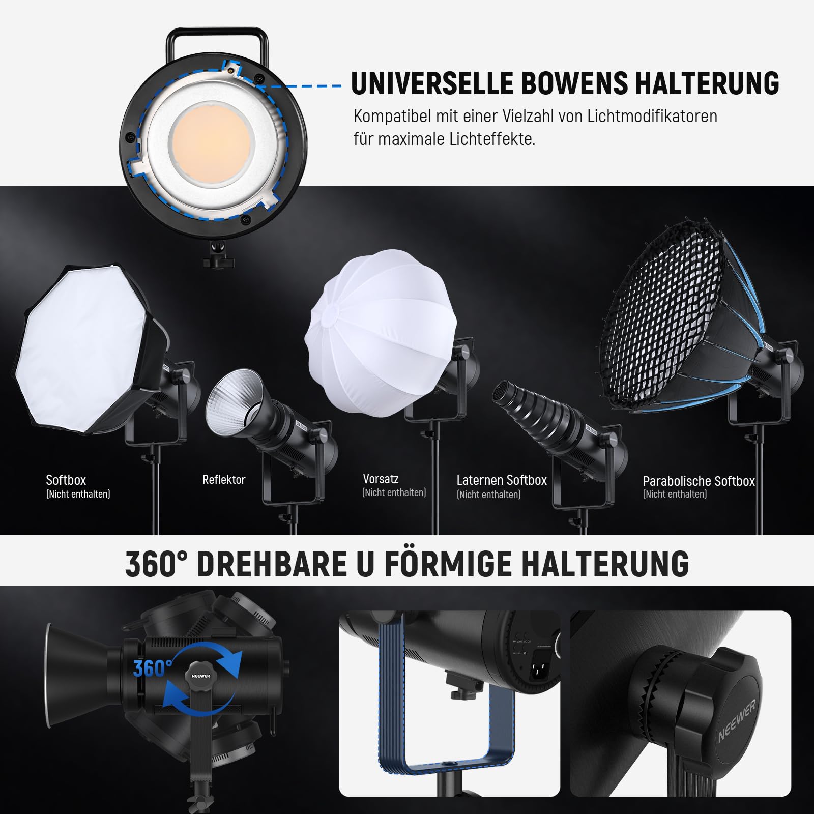 Neewer CB200C 200W RGBWW COB LED Video Licht – Bild 8