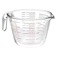 Amazon Basics 8-Cup (2L) Glass Measuring Cup - Easy-Read Markings, Dishwasher Microwave Oven Freezer Safe for Wet Dry Ingredients
