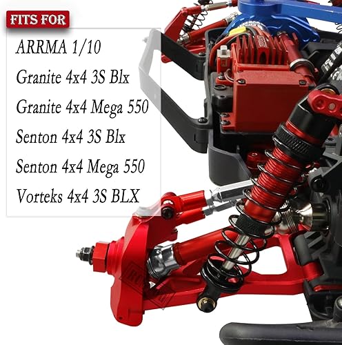 Miniatura 8 de RCMYou Pieza de mejoras para Arrma VorteksGranitoSenton 4x4 3S Blx Mega 550, amortiguadores RC de aleación, brazo de suspensión delantero y trasero,