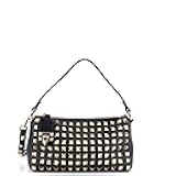 Pre-Loved Rockstud Flip Lock Zipped Handle Crossbody Bag Grainy Leather Small, Black