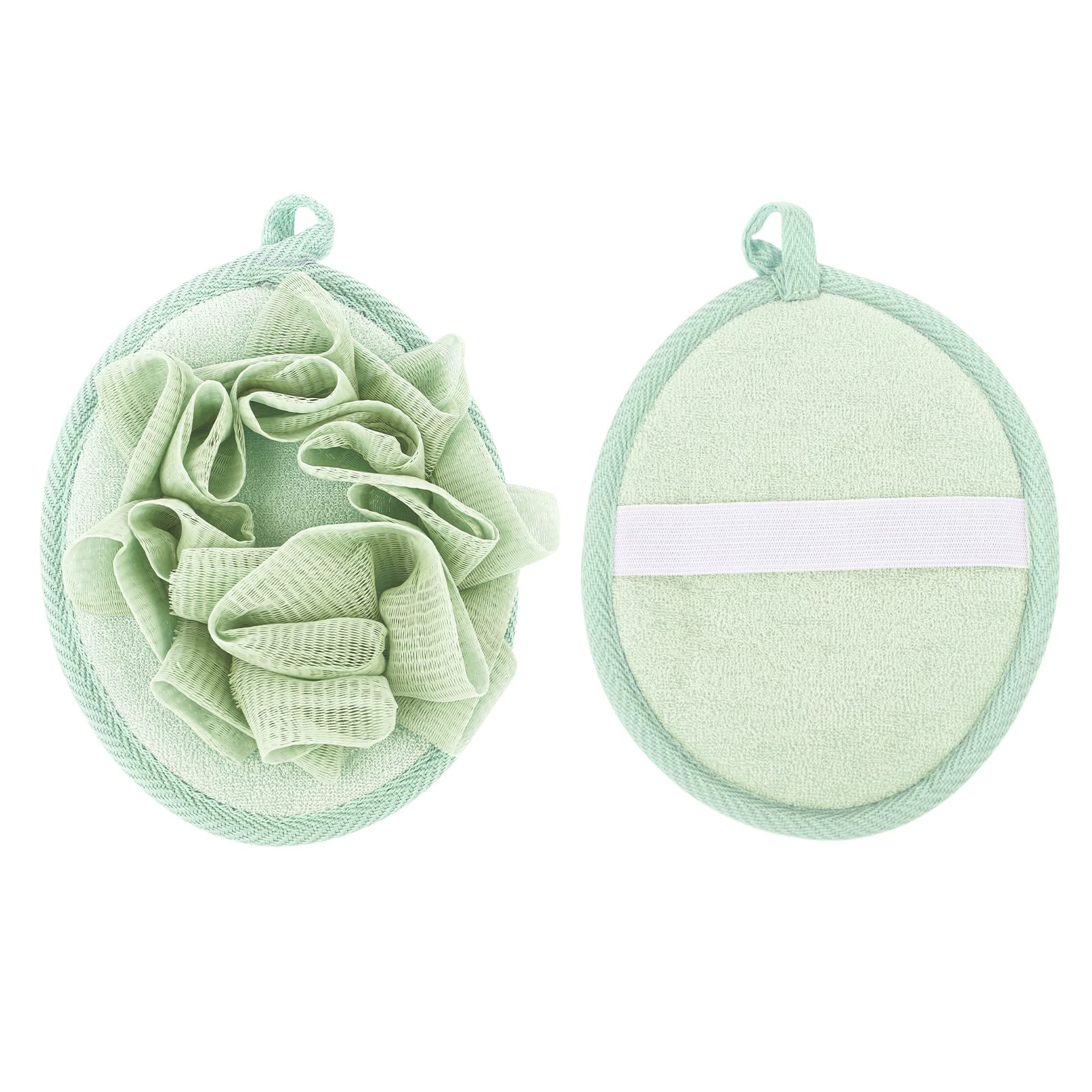 Sibba Loofah Body Scrubber 1 PC Exfoliating Mesh Pouf Sponge Scrubbers Use in Shower Scrub Bath Ball Pack Back Washing Baby Bathing Puff Pad(Green)
