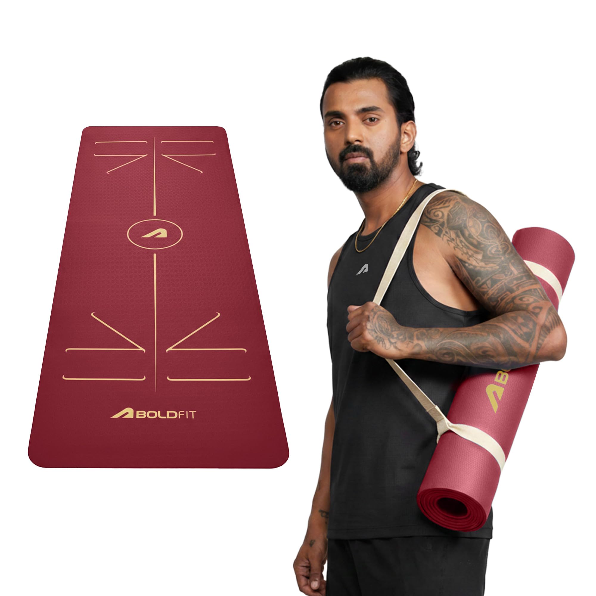 Boldfit Yoga Mat for Women & Men - TPE Eco Friendly 6mm thickness Non Slip Classic Pro Exercise Mat for Home Workout Pilates Floor Exercises Gymnastics Meditation with carry Bag & strap-picture-22
