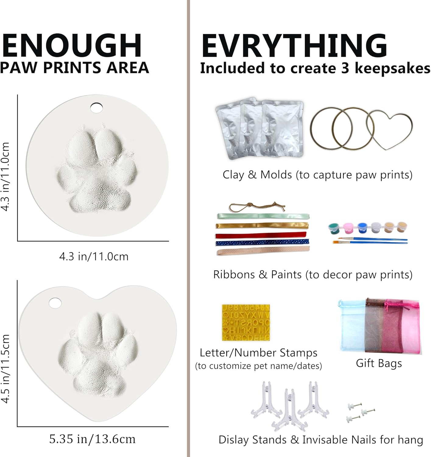 MYPAWLETS Dog or Cat Pawprints Keepsake Kit,Make 3 Clay Paw Print Ornaments,Soft & Non-Toxic Clay,Pet Paw Prints Impression Kit,Dogs Christmas Tree Ornament,Gift for Pet Lovers - Image 7