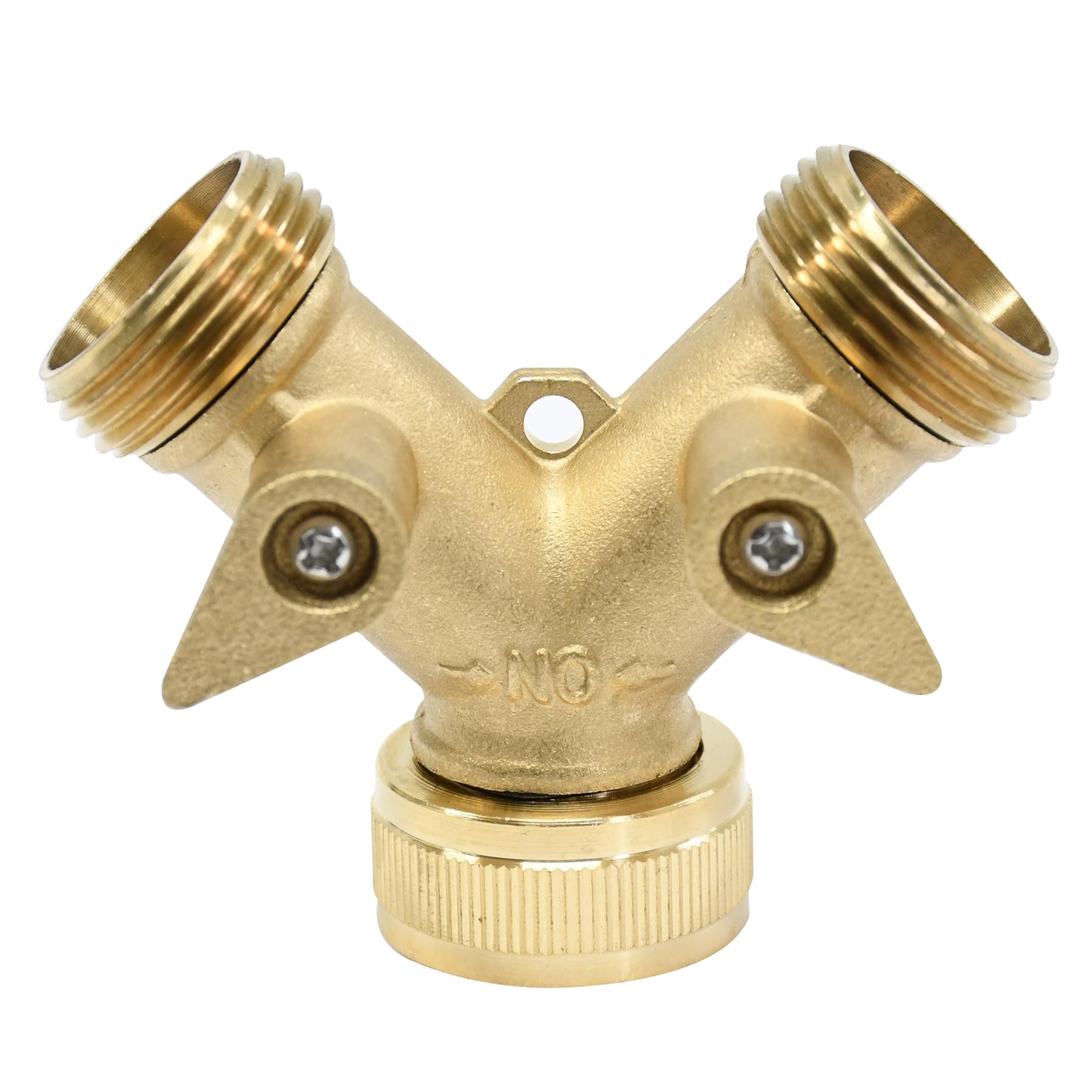 Dapetz Brass ® 3/4" Solid Double Tap Adaptor 2 Way Double Outside Tap Adaptor Garden Irrigation Hose Connectors-Two Way Tap Manifold Y Style Garden Hose