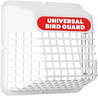 Deflecto Universal Bird Guard, Fits 3 inch to 4 inch Vent Hoods | Durable, Easy-to-Install & Prevents Birds, Rodents and Debris from Entering Dryer or Bathroom Exhaust | Strong Plastic Construction