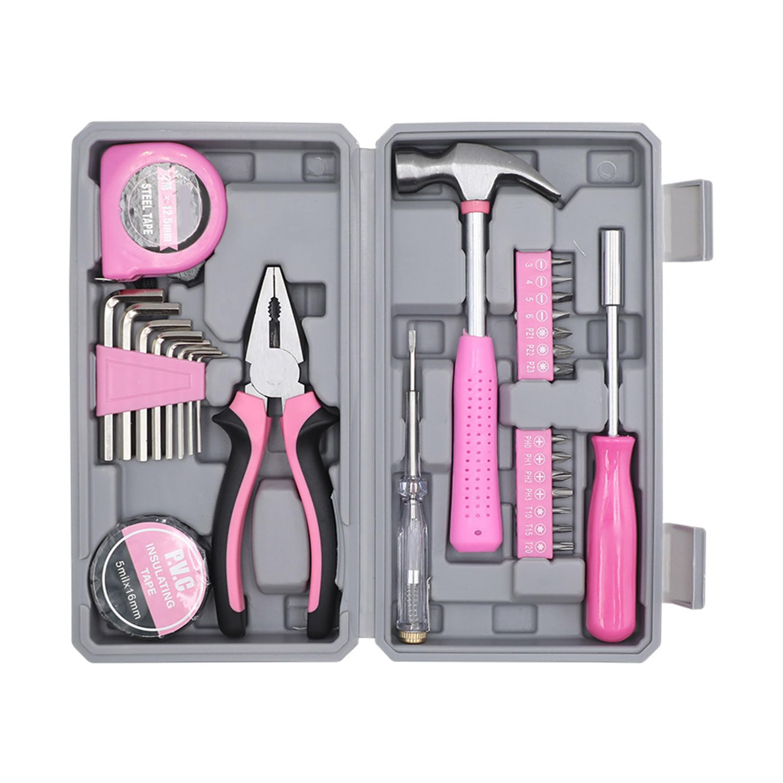Limtula Professional 29Pcs Household Tool Including Hammer, Hexagon Keys, Tape Measure & Pliers For Projects Jewelers Pliers Set Jewelry Tools Sets