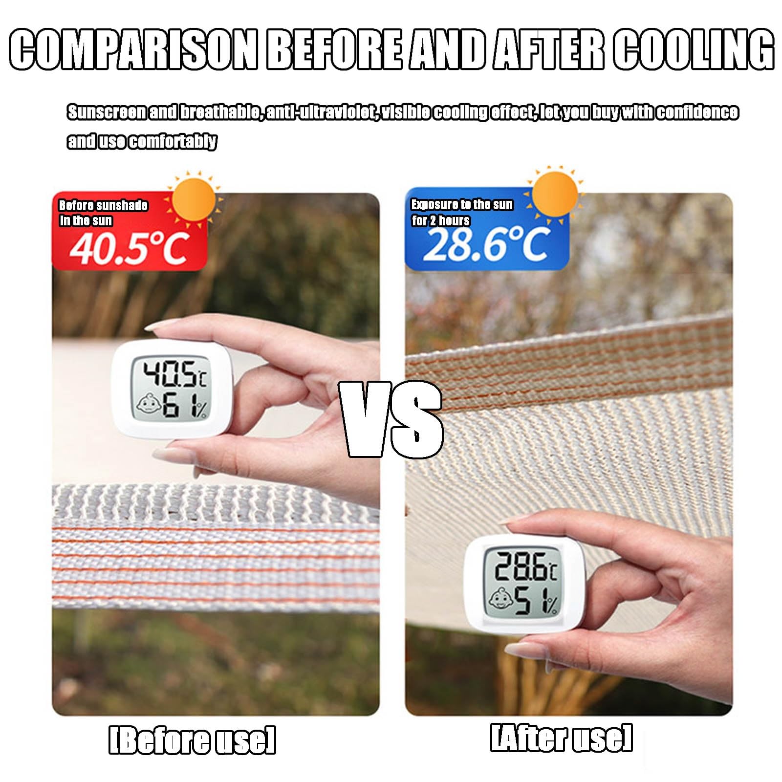 Du White e50% UV BlockTarp Oddychająca siatka z przelotkami, idealna do roślin domowych od 1 x 1 m do 14,9 m