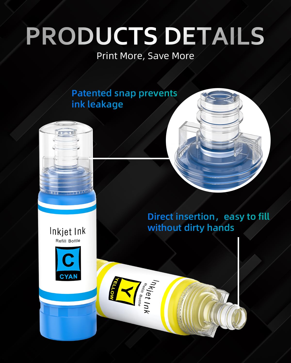 INK4U 102 104 Inchiostro Compatibile con Epson 102 o 104 Cartucce d'inchiostro, per EcoTank Stampanti ET-2810 ET-2815 ET-2820 ET-2821 ET-2830 ET-2840 ET-2850 ET-3850 ET-4850 ET-1810 ET-15000