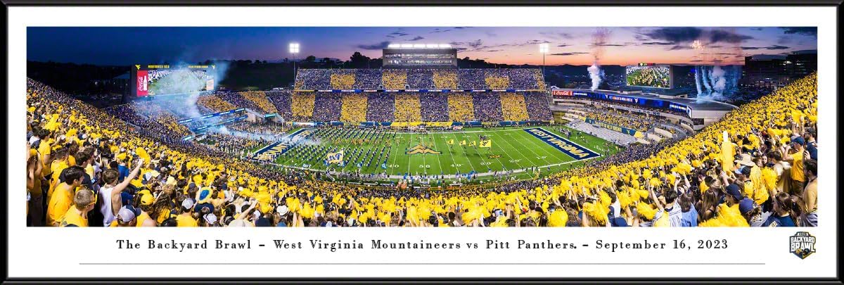 2023 Backyard Brawl, Pitt vs West Virginia - Unframed 40 x 13.5 Poster by Blakeway Panoramas