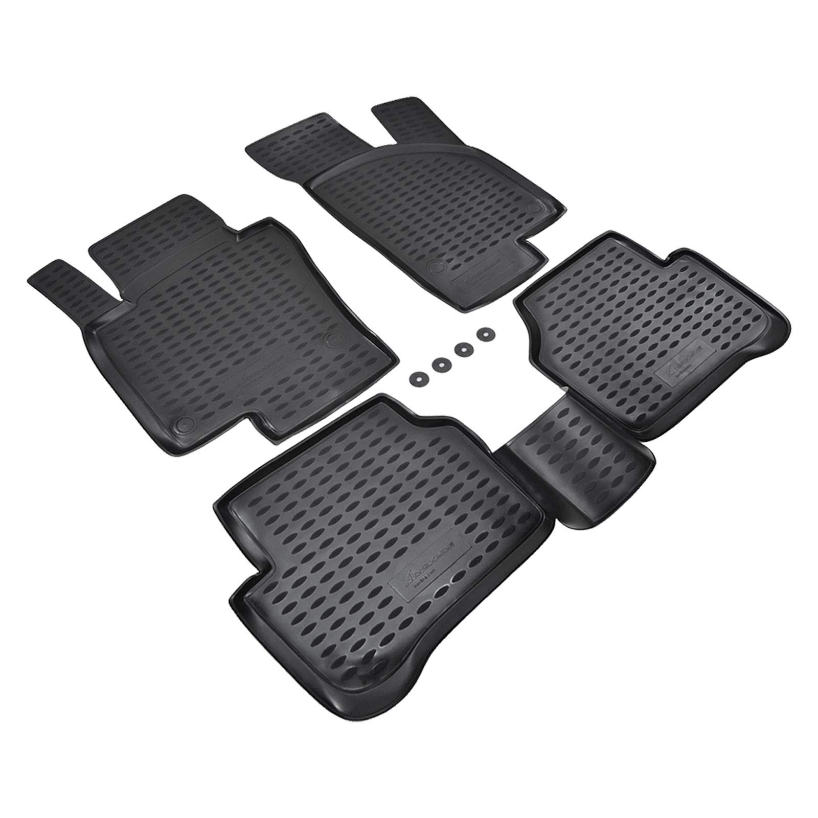 J&J AUTOMOTIVE 3D Gummifußmatten passend für Volkswagen Passat 2005-2014 4tlg, Allwetter Fußmatten mit 3cm hohem Rand Passform rutschfest Geruchsneutral Schwarz