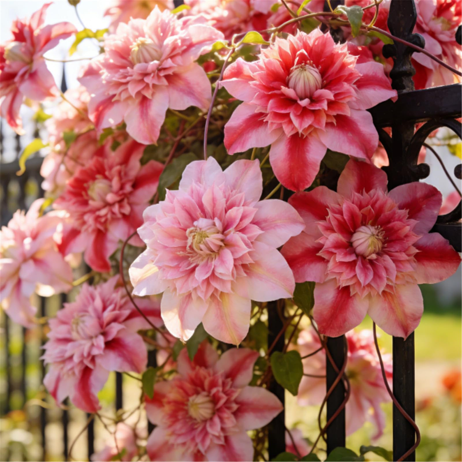 Rare Clematis/Climbing Clematis/Rhizomes/Garden Fences/Climbing Plant Decorations/Bare Roots Hardy, Professional for Beautiful Indoor/Outdoor Displays-8 Roots-E