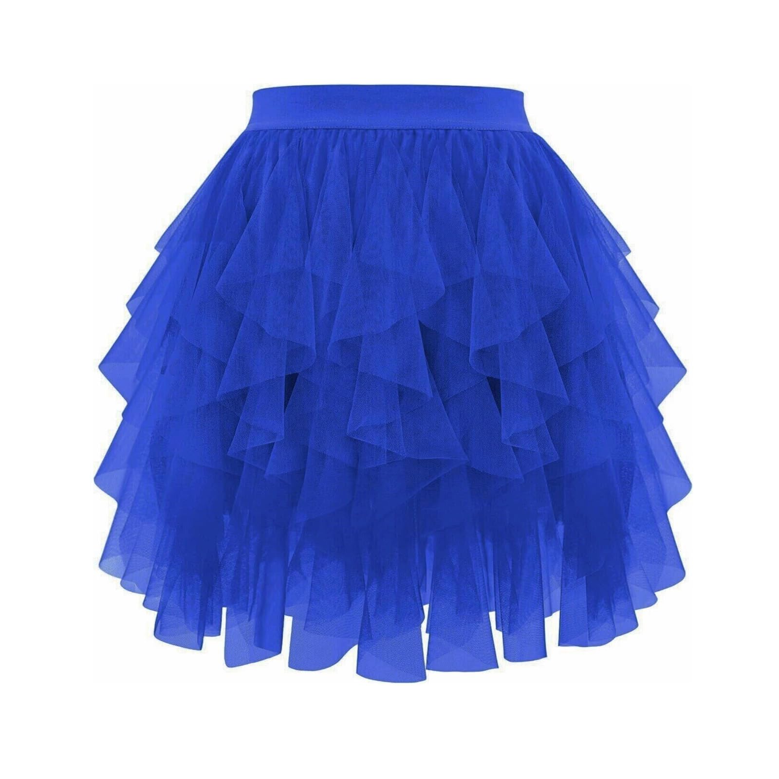 Womens Summer Mesh Pleated Tutu Skirt | High Waisted Fluffy Layered Cake Skirt | Mini Skort for Stage Performance — view 10
