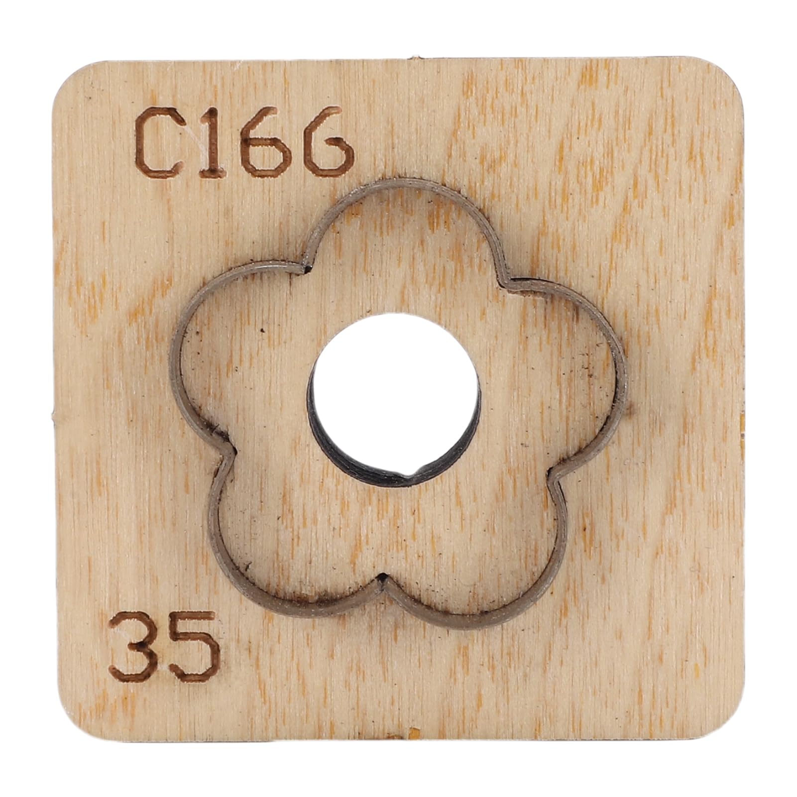 Fustella di Cuoio a Forma di Fiore, Stampo di Punzonatura in Legno Massello e Acciaio al Carbonio per Tagli Netti, con Design a Pressione Facile per (35mm)