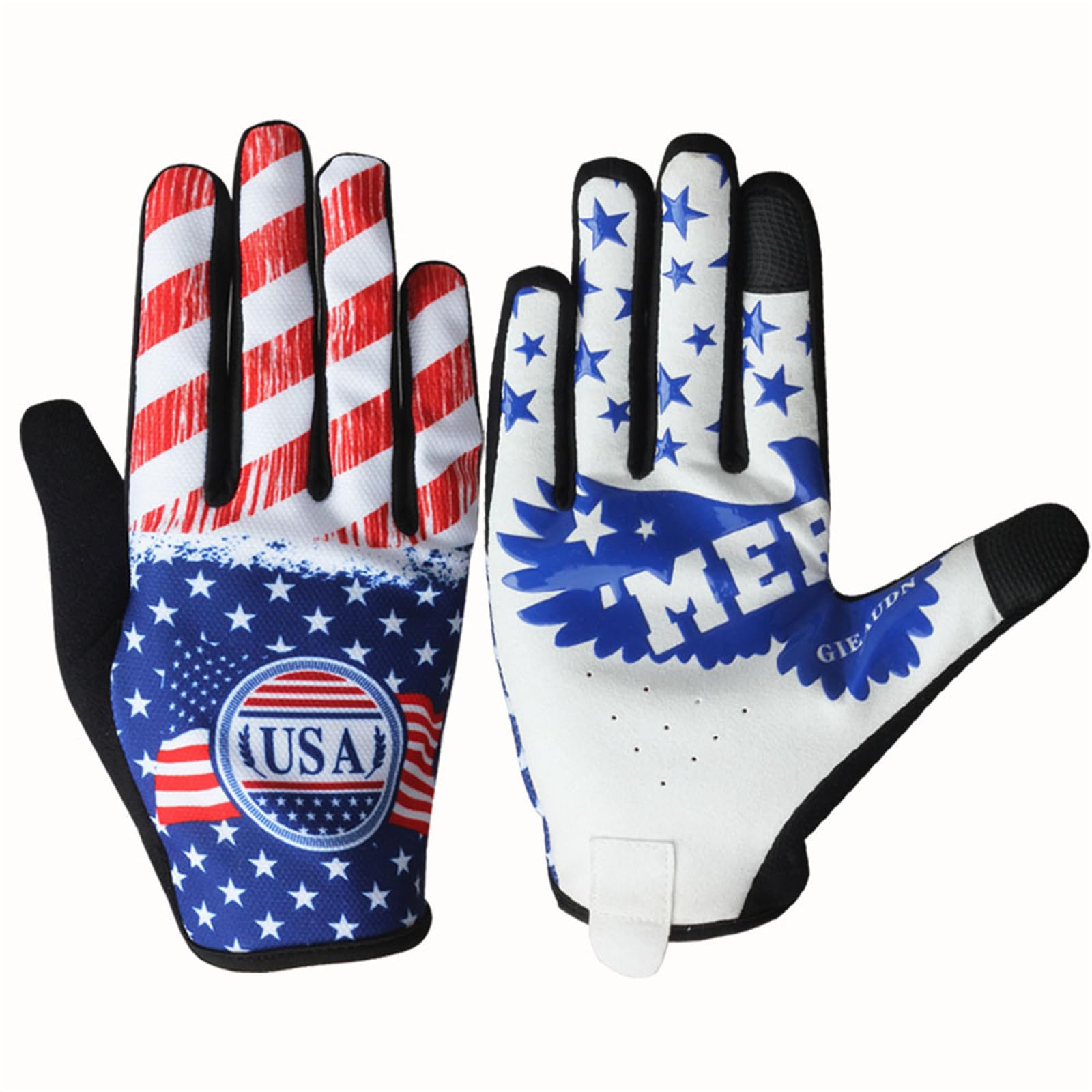 American Flag Cycling Gloves MTB Motorcycle Bicycle Full Finger Off-Road Racing Gloves Outdoor Sports for Men Women Mountaineering