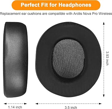 Nova Pro Replacement Ear Pads Earpads Cushion Compatible with Arctis Nova Pro Wireless Headsets, Not for Nova Pro Wired