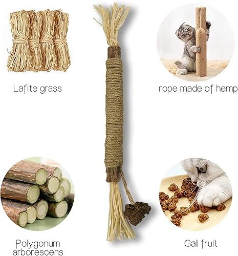 Miniatura 4 de Silvervine - Palitos para gatos, 15 piezas de juguete Silvervine para gatos envueltos con hierba gatera natural, cepillo de dientes para gatos,