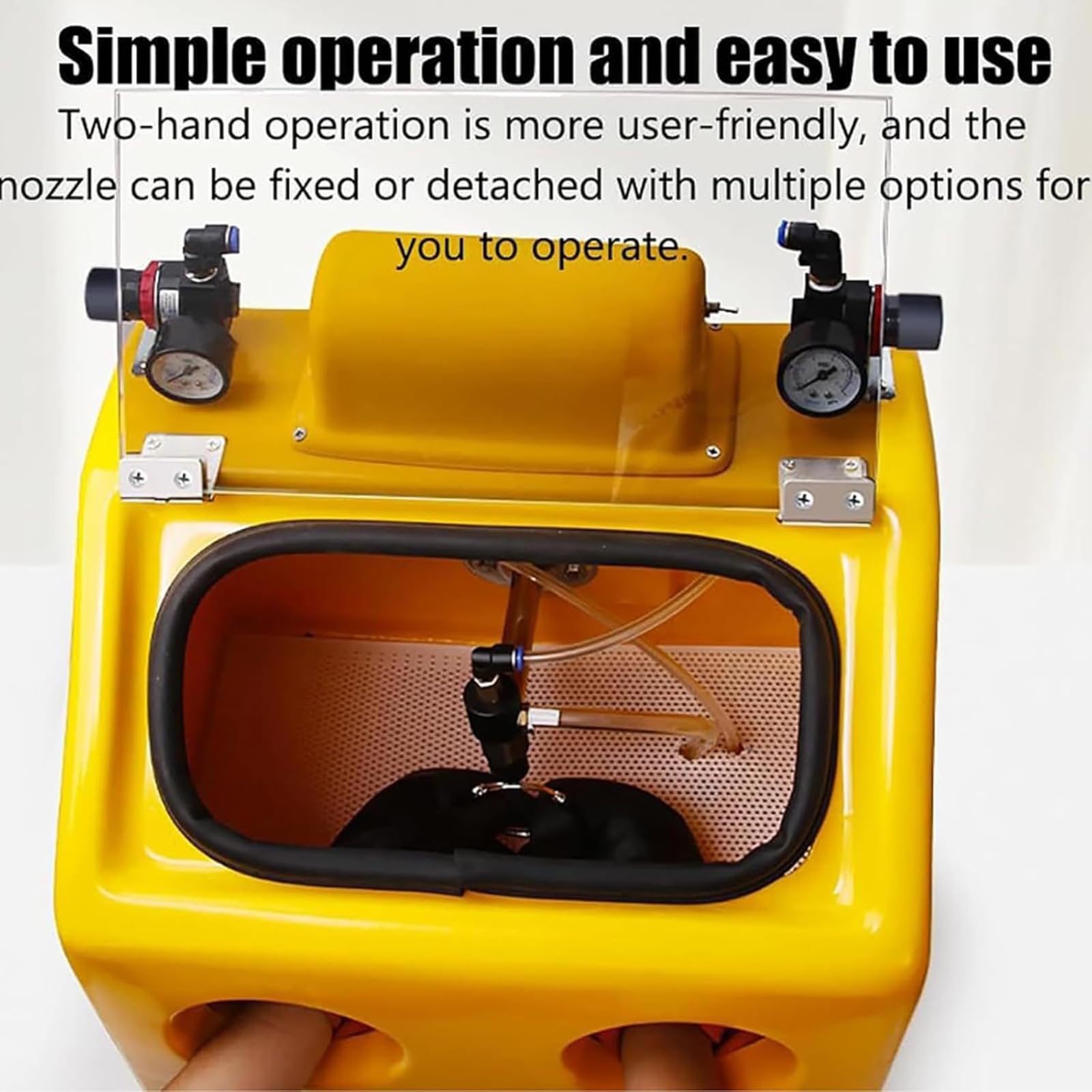 Kit de Cabina para máquina de Chorro de Arena, colector de Polvo de sobremesa con regulador de Aire, Cristal Protector Duradero para joyería y Piezas de Trabajo.