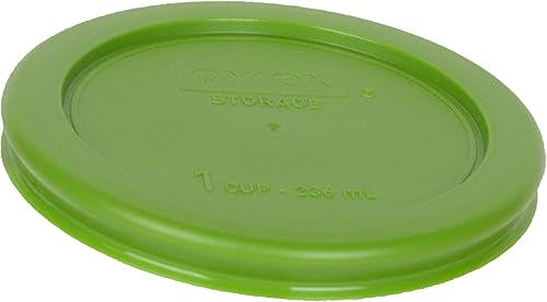 Miniatura 4 de Pyrex (4) cuencos de vidrio 7202 y (4) tapas verdes Pyrex 7202 PC (hechos en los Estados Unidos)