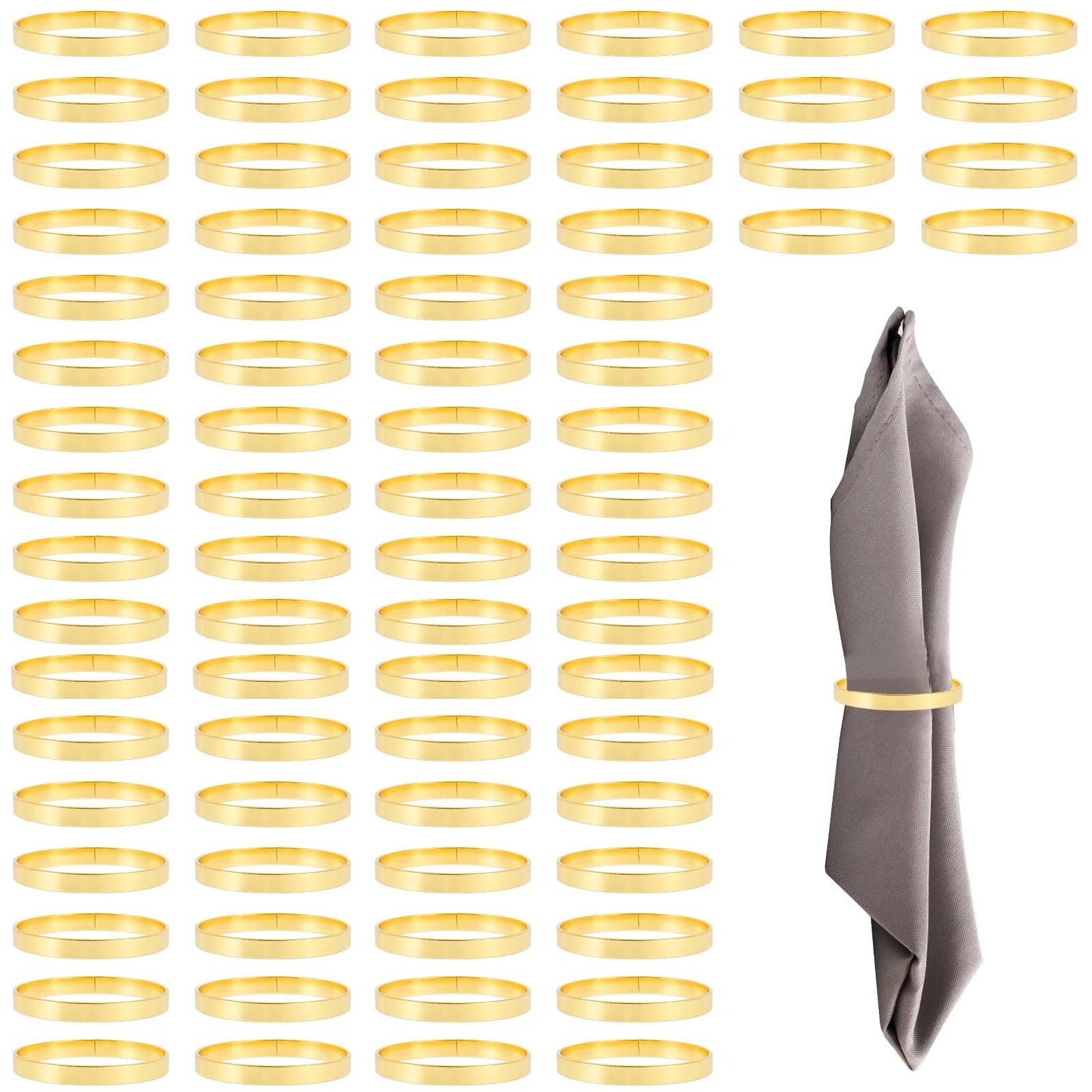 Gold Napkin Rings 36Pcs Metal Alloy Buckle for Wedding Banquet Table Decoration