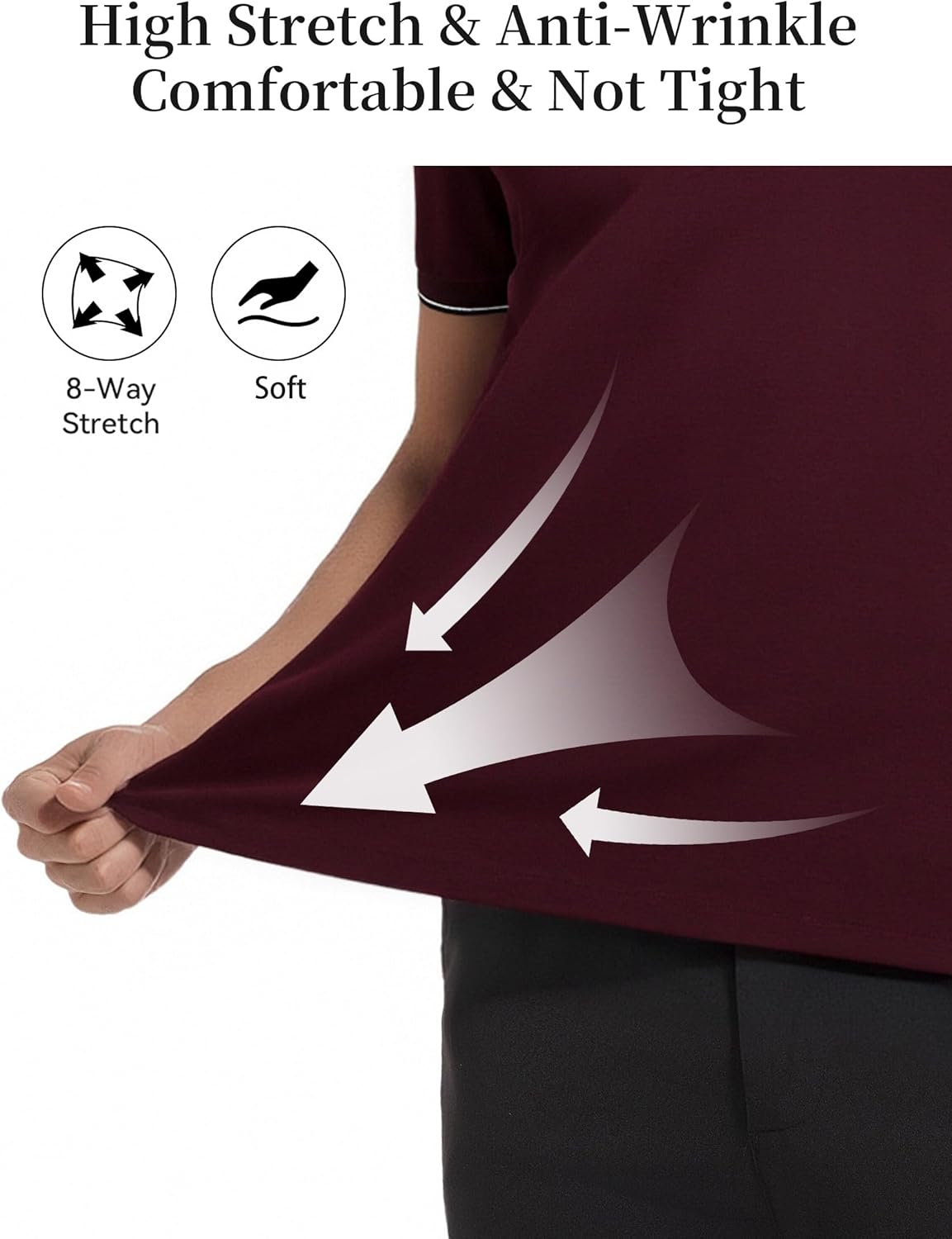 Esabel.C Men's Pique Golf Shirts Short Sleeve Moisture Wicking Stretch Performance Business Casual Polo Shirts for Men - Image 5