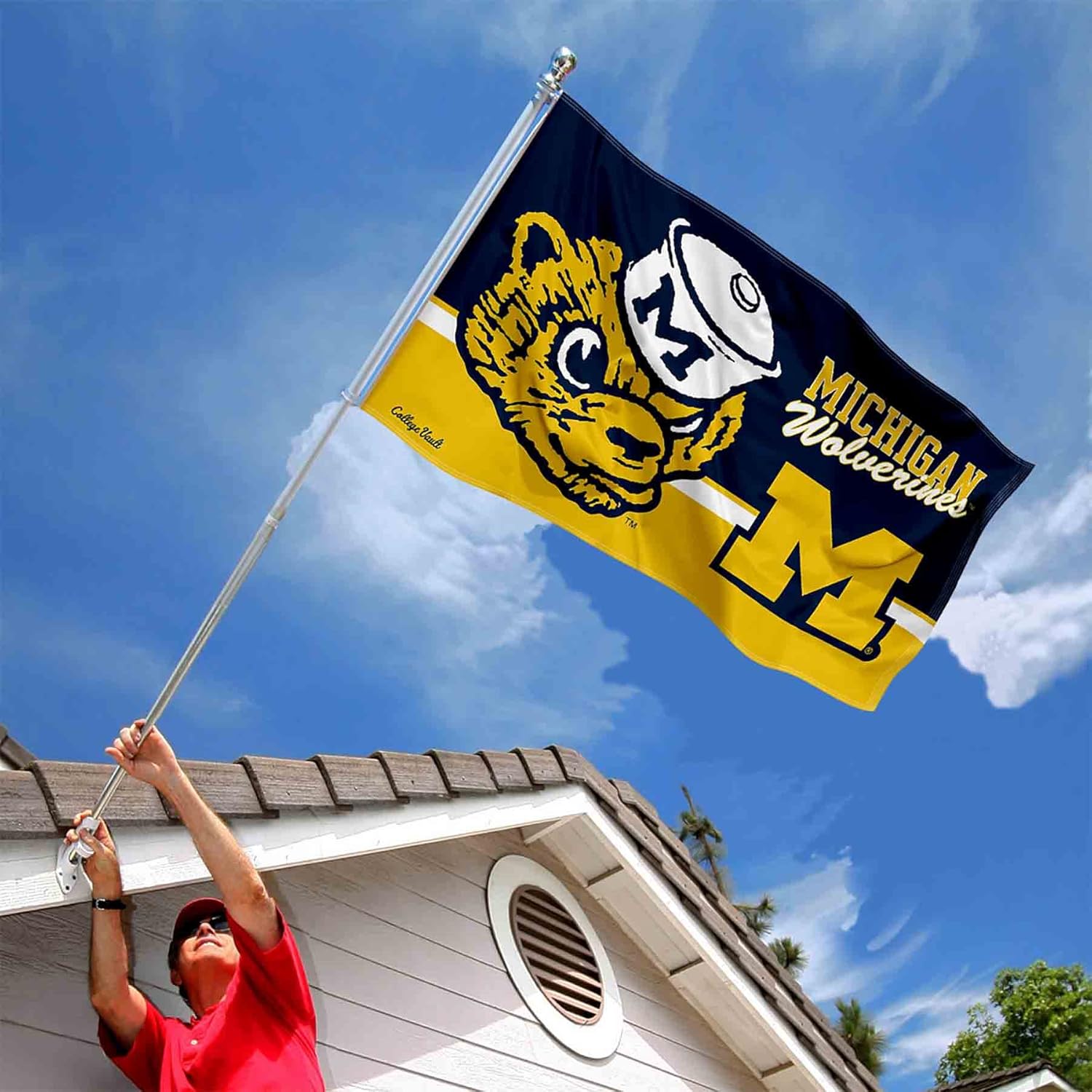 College Flags & Banners Co. Michigan Team University Wolverines 3x5 Banner Flag - Image 2