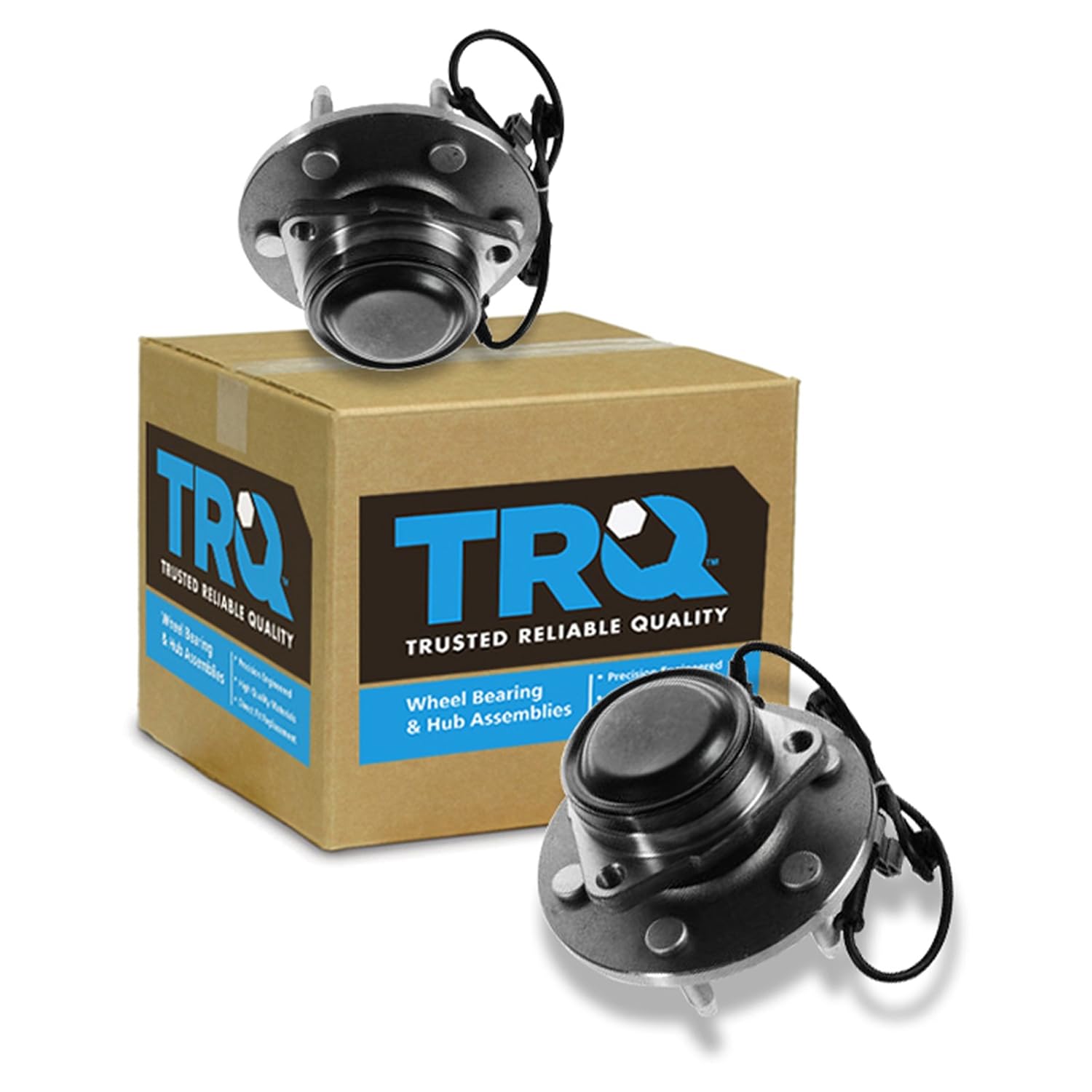 TRQ Front Wheel Bearing & Hub Assembly Pair for Chevy GMC