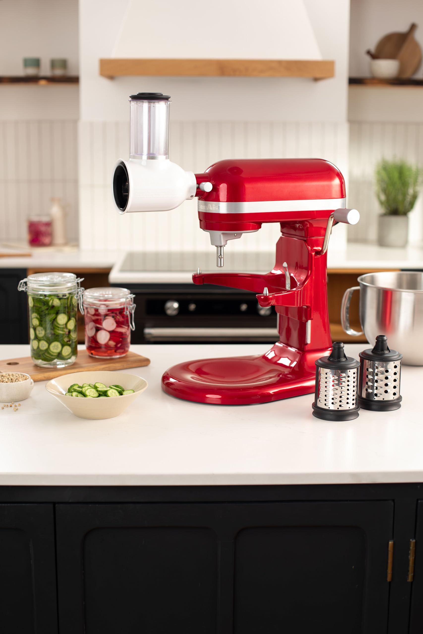 KitchenAid Accessoire Râpes - 5KSMEMVSC - Supplement de 3 Pièces de Râpes pour Légumes, Fromage et Plus - Trancheuse Rapide - Inox