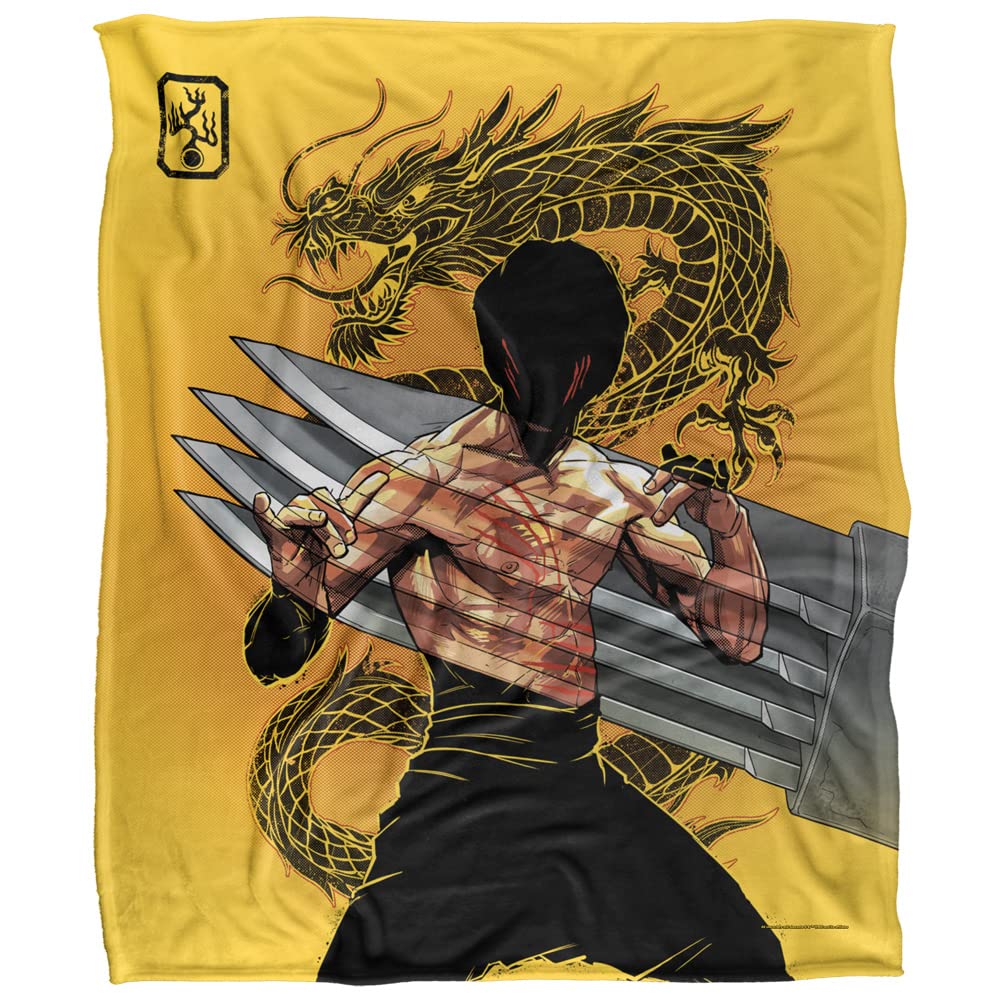 Bruce Lee Dragon Claw Silky Touch Super Soft Throw Blanket 152 X 127 cm, White