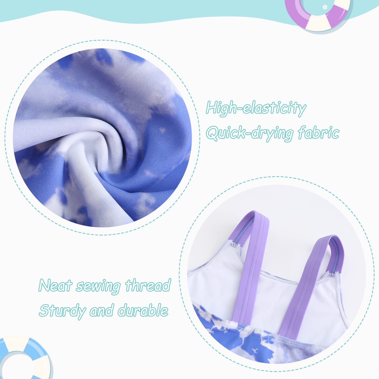 Traje de baño de una pieza para niñas Ropa de Niña Bañador Natacion Tie Dye, Tie Dye 102e / Chica, 7-8 Años