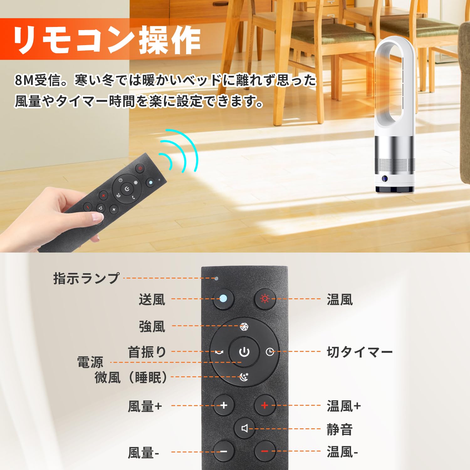 MEYBECCI(メイベッチ)リモコン 通信方式赤外線 リモコン 適用型番AM-018JR/UML-018JR/UML-030JR/UML-032JR/UML-046JR/AM-046JR/UML-048JR/UML-022JR 冷暖兼用 扇風機 ヒーター 空気清浄機適用 一切電池付属しない 【純 正 品】
