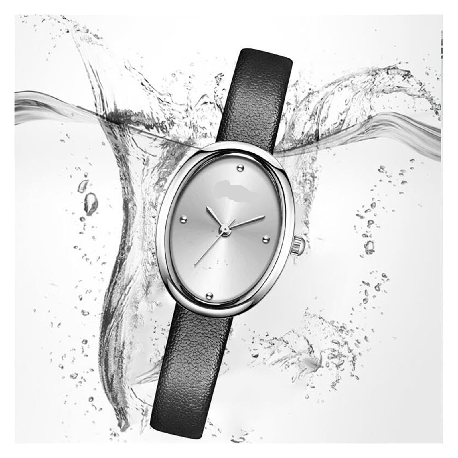 Orologio da donna retrò con quadrante ovale, casual, al quarzo, con cinturino in pelle, elegante e delicato braccialetto Orologio da polso