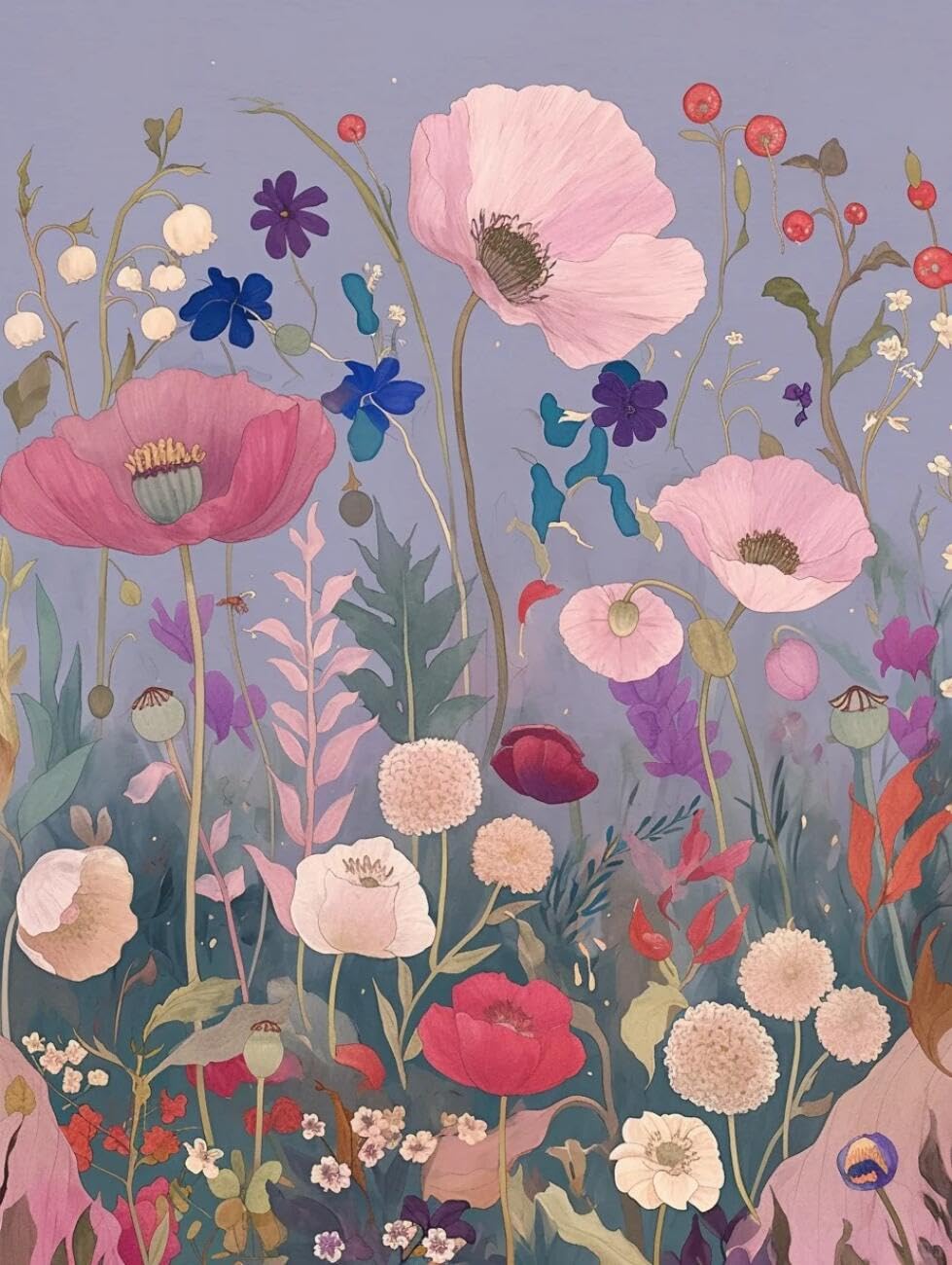 Rqwybcaxn Embroidery Beads Kit Fantasy Flowers 40x50cm